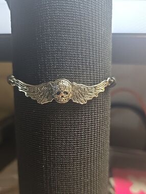 Silver Winged Skull Bracelet - Women Jewelry